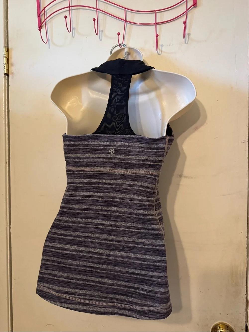 lululemon athletica Purple & Black Striped Racerback Tank